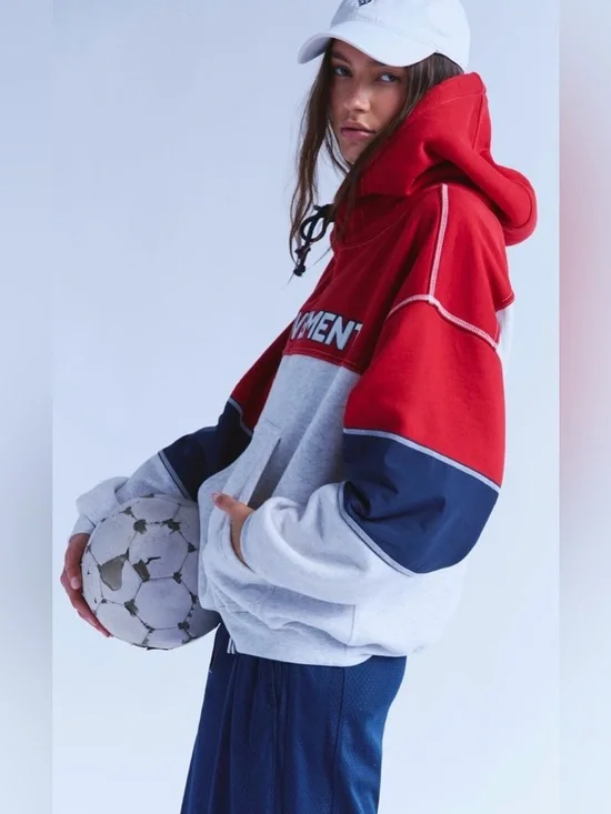 ~ Free People Movement ~  Final Call Colorblock Logo Hoodie ~ XS ~ NWT ~ - Picture 7 of 14